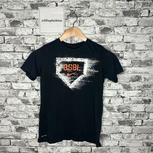 EUC Nike Men's Athletic Cut Baseball Tee Shirt Size Large (RN 56323) Black